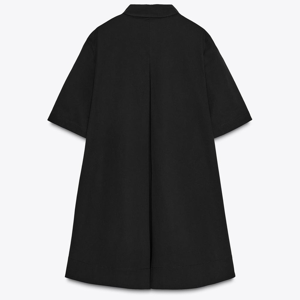 ZARA Short black poplin dress, ZW collection M NWT - Picture 7 of 12